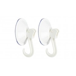 PACK GANCHOS CON VENTOSAS MAX. 2KG Ø55MM BLANCO (PACK 2)