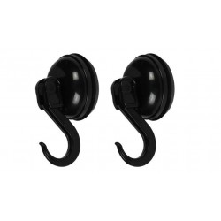 GANCHOS CON VENTOSAS MAX. 2KG Ø35MM NEGRO (PACK 2)