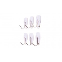 GANCHOS ADHESIVOS 2,1X3 CM MAX. 0,800KG (PACK 6)