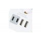 ADAPTADOR ENCHUFE SCHUKO BLANCO +2 X USB A+ 2 X USB TYPEC BENSON