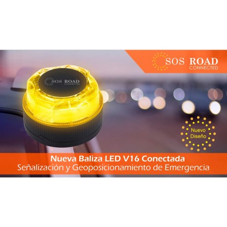 EXPOSITOR SOS ROAD CONNECTED V16 CONECTADA GEOLOCALIZADA LUZ DE EMERGENCIA COCHE HOMOLOGADA DGT 3.0 IP54 NK (12 UNIDADES)