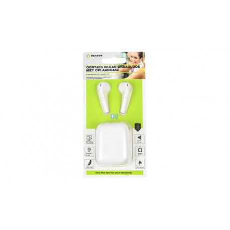 AURICULARES TWS BLANCO CARGA USB TIPO-C BENSON