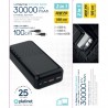 POWER BANK 30.000mAh POLYMERO CARGA RAPIDA 20W 3.0 QUALCOMM QC 3.0 PD 3.0 2 USB - USB 1 TYPE-C - 1 USB MICROUSB PLATINET