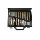 ESTUCHE JUEGO DE 170 BROCAS METAL ACERO HSS TITANIO