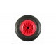 RUEDA CARRETILLA OBRA 4.00-8" LLANTA PLASTICO + NEUMATICO C/CAMARA EJE Ø20MM
