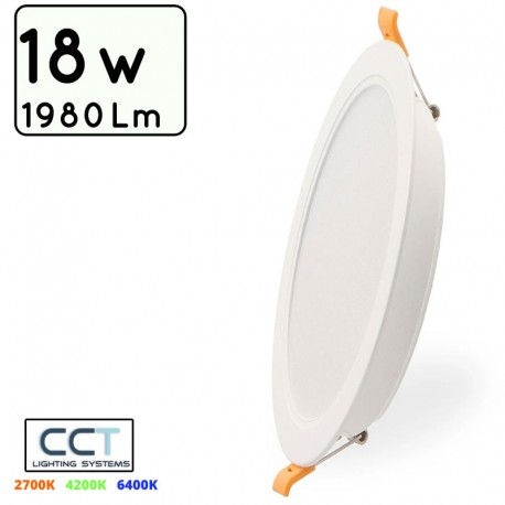 DOWNLIGHT LED 18W CCT (CALIDO-NEUTRO-FRIO) CIRCULAR CORTE Φ195mm