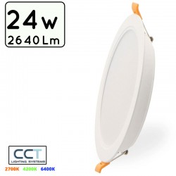DOWNLIGHT LED SERIE ESSENTIAL PC/ABS 24W CCT (CALIDO-NEUTRO-FRIO) CIRCULAR CORTE Φ255mm