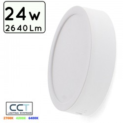 PLAFON LED SERIE ESSENTIAL PC/ABS 24W CCT (CALIDO-NEUTRO-FRIO) CIRCULAR Φ285mmX30mm