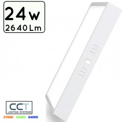 PLAFON LED SERIE ESSENTIAL PC/ABS 24W CCT (CALIDO-NEUTRO-FRIO) CUADRADO Φ285mmX31mm
