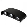 APLIQUE 3 LED DE PARED 6W DOBLE CARA NEGRO IP65 B. CALIDO