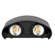 APLIQUE 2 LED DE PARED 4W DOBLE CARA NEGRO IP65 B. CALIDO