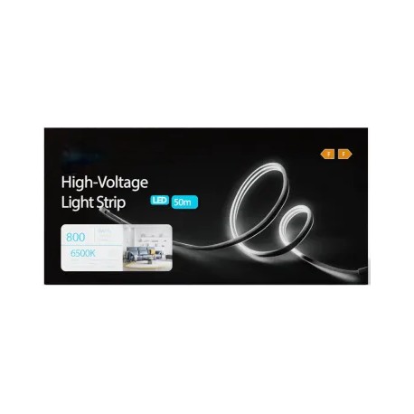 BOBINA DE TIRA LED B. FRIO mod.8X16MM 220V AC 800Lm/M 50 metros IP65.