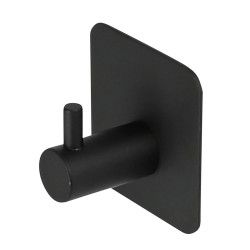 GANCHO PERCHERO METALICO AUTOADHESIVO NEGRO 4,5X4,5X3CM