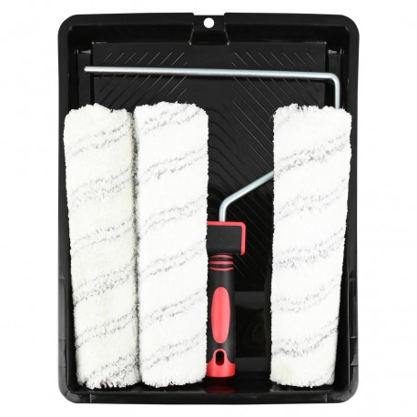 SET DE PINTURA CUBETA ANCHA + RODILLO GRANDE + RECAMBIOS MICROFIBRA 25CM (PACK 5)