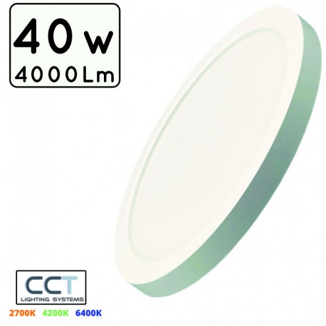 PLAFON LED PC/ABS 40W CCT (CALIDO-NEUTRO-FRIO) CIRCULAR Φ370mmX65mm