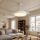 VENTILADOR DE TECHO Ø107CM BLANCO HERCULES DC 3 ASPAS RETRACTIL LED REGULABLE CCT (CALIDO-NEUTRO-FRIO) 72W CON MEMORIA LEDECOR