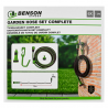 JUEGO DE MANGUERA JARDIN 3/8" COMPLETO + ACCESORIOS + SOPORTE COLGADOR 7,5 METROS