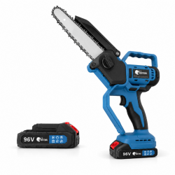 MOTOSIERRA MINI PREMIUN + 2 BATERIAS 96V CON MALETIN INDICADOR DE BATERIAS Y LUBRICACION AUTOMATICA