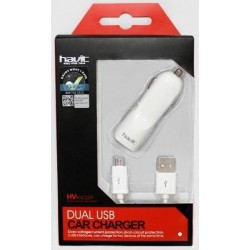 CARGADOR 2 USB PARA COCHE CON CABLE IPHONE 5/5S/6 1A HAVIT